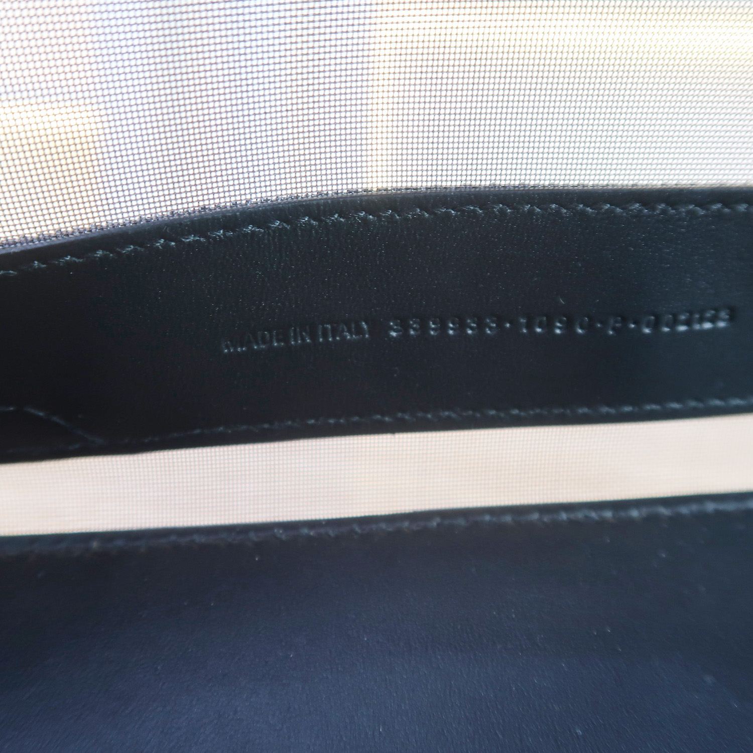 Balenciaga Black Mesh/Calfskin Logo Cabas S Tote Bag