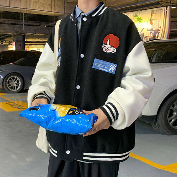 เสื้อแจ็คเก็ตเบสบอล เสื้อคลุม เสื้อแขนยาวสไตล์เกาหลี