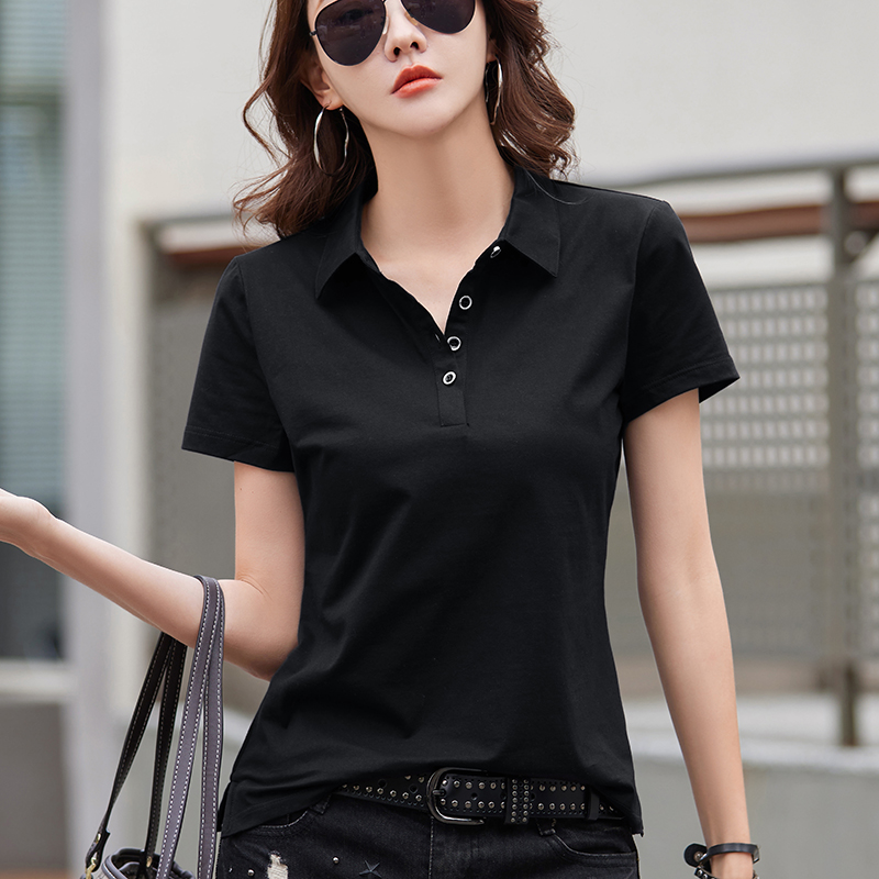 เสื้อยืดสีดำ แฟชั่น เสื้อยืด T-shirt สีดำ สวมใส่สบาย ไม่ร้อน