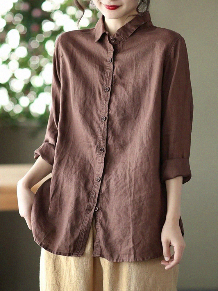เสื้อลินิน เสื้อผ้าฝ้ายลินิน เสื้อเชิ้ตผ้าลินิน S M l XL จากแบรนด์ ZIMO