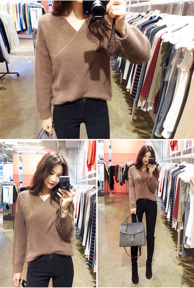 เสื้อแขนยาว ขนนุ่มมากกกก ใส่แบบเปิดไหล่ก็เก๋ สไตล์เกาหลี พร้อมส่งจ้า น้ำตาลเบจ