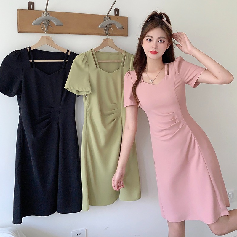 เดรสแขนสั้น มีไซส์ L-4XLอก 38-47 นิ้ว ใส่ได้ทั้งสาวหุ่นดีน่ารักจนถึงสาวอวบพลัสไซส์ จัดส่งฟรี! ทักแชทสั่งซื้อ