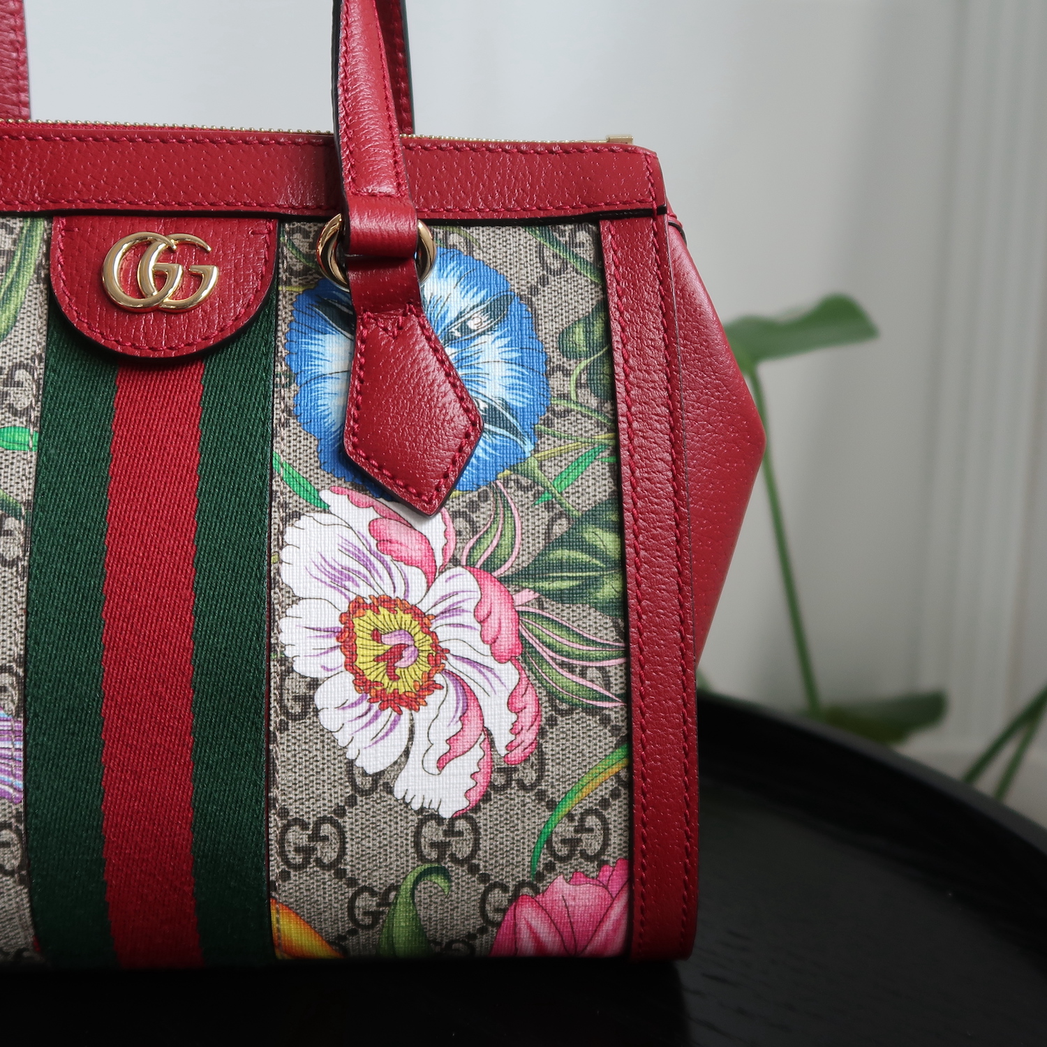 Gucci Red GG Flora Ophidia Small Tote
