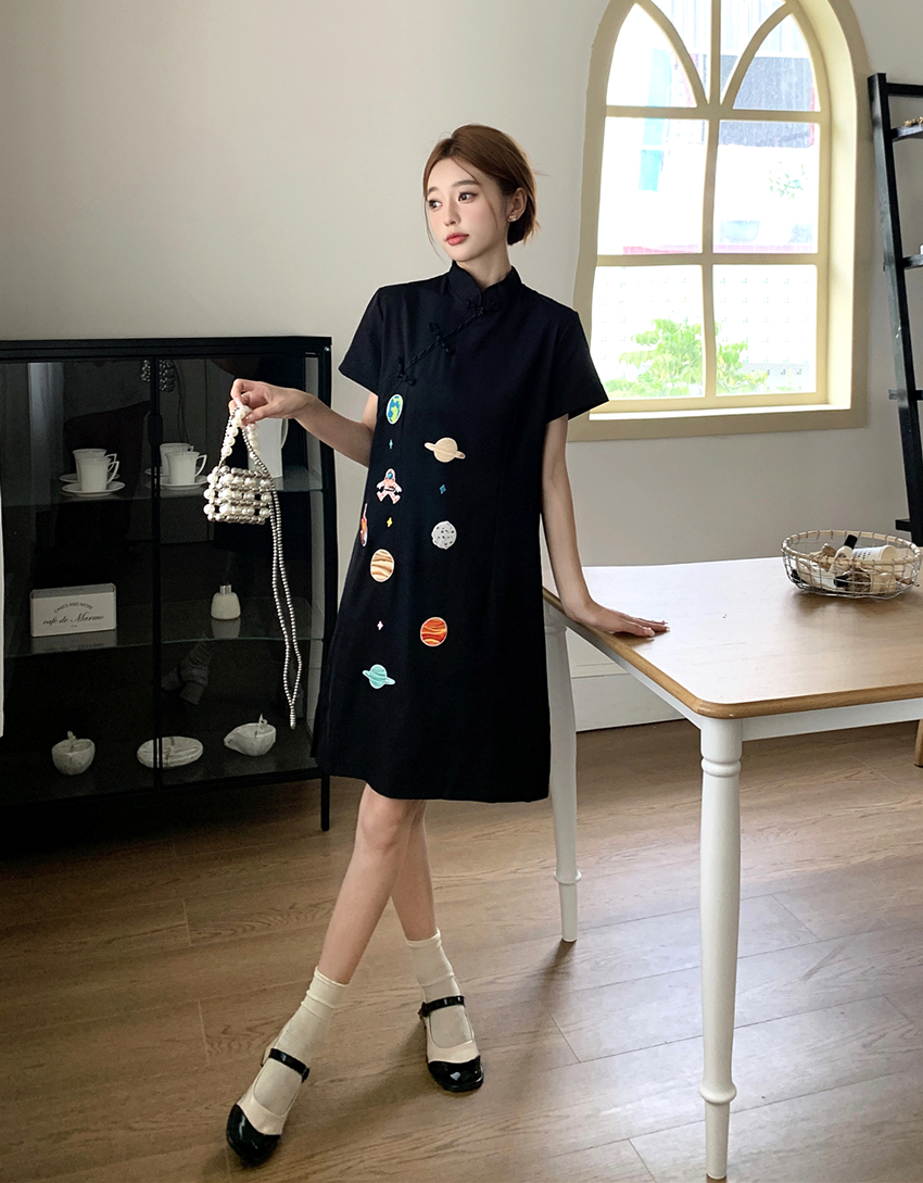 เดรสแขนสั้น มีไซส์ L-4XLอก 38-47 นิ้ว ใส่ได้ทั้งสาวหุ่นดีน่ารักจนถึงสาวอวบพลัสไซส์ จัดส่งฟรี! ทักแชทสั่งซื้อ