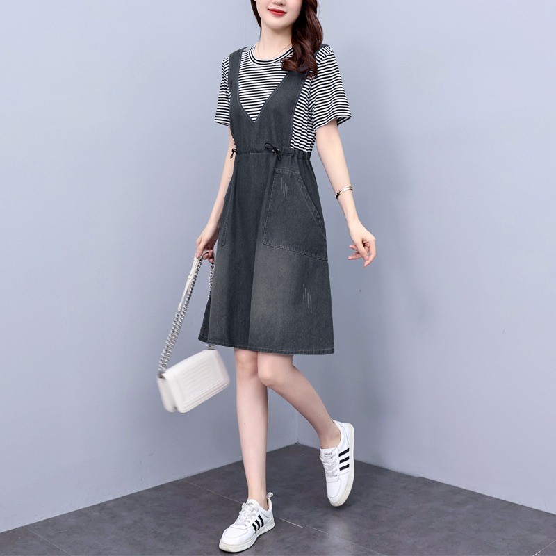 เดรสแขนสั้น มีไซส์ L-5XLอก 38-48 นิ้ว ใส่ได้ทั้งสาวหุ่นดีน่ารักจนถึงสาวอวบพลัสไซส์
