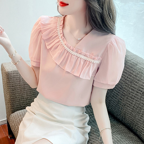เสื้อลูกไม้ แขนสั้น