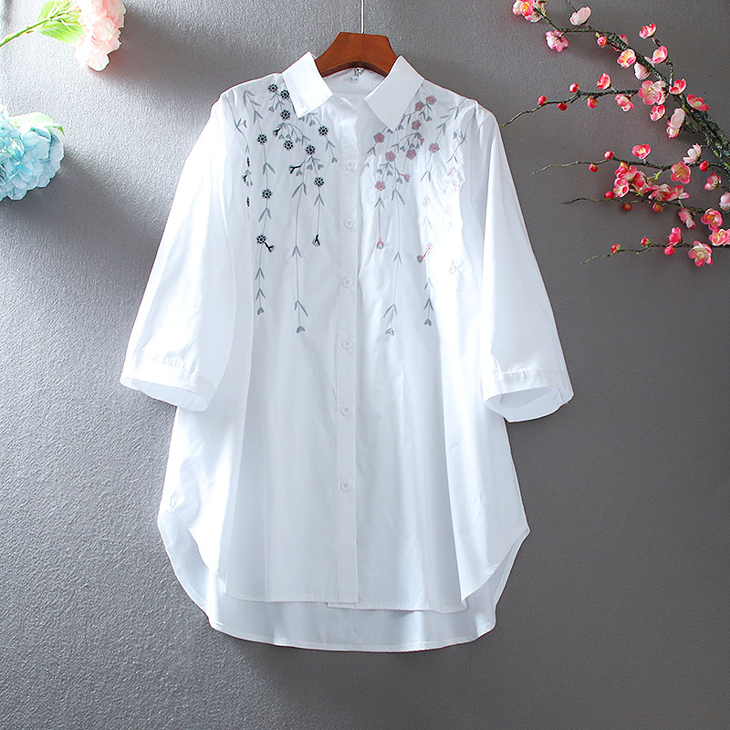 เสื้อลินิน เสื้อผ้าฝ้ายลินิน เสื้อเชิ้ตผ้าลินิน ปักลายสวยๆด้วยด้าย สไตล์VINTAGE BY Dreamroom