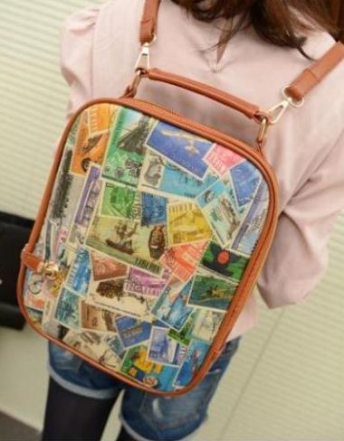 กระเป๋าสะพายหลัง ทรงสี่เหลี่ยม นำเข้าญี่ปุ่น สีน้ำตาล Travel preb1003