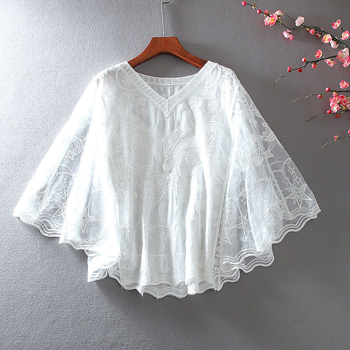 เสื้อลินิน เสื้อผ้าฝ้ายลินิน เสื้อเชิ้ตผ้าลินิน ปักลายสวยๆด้วยด้าย สไตล์VINTAGE BY Dreamroom