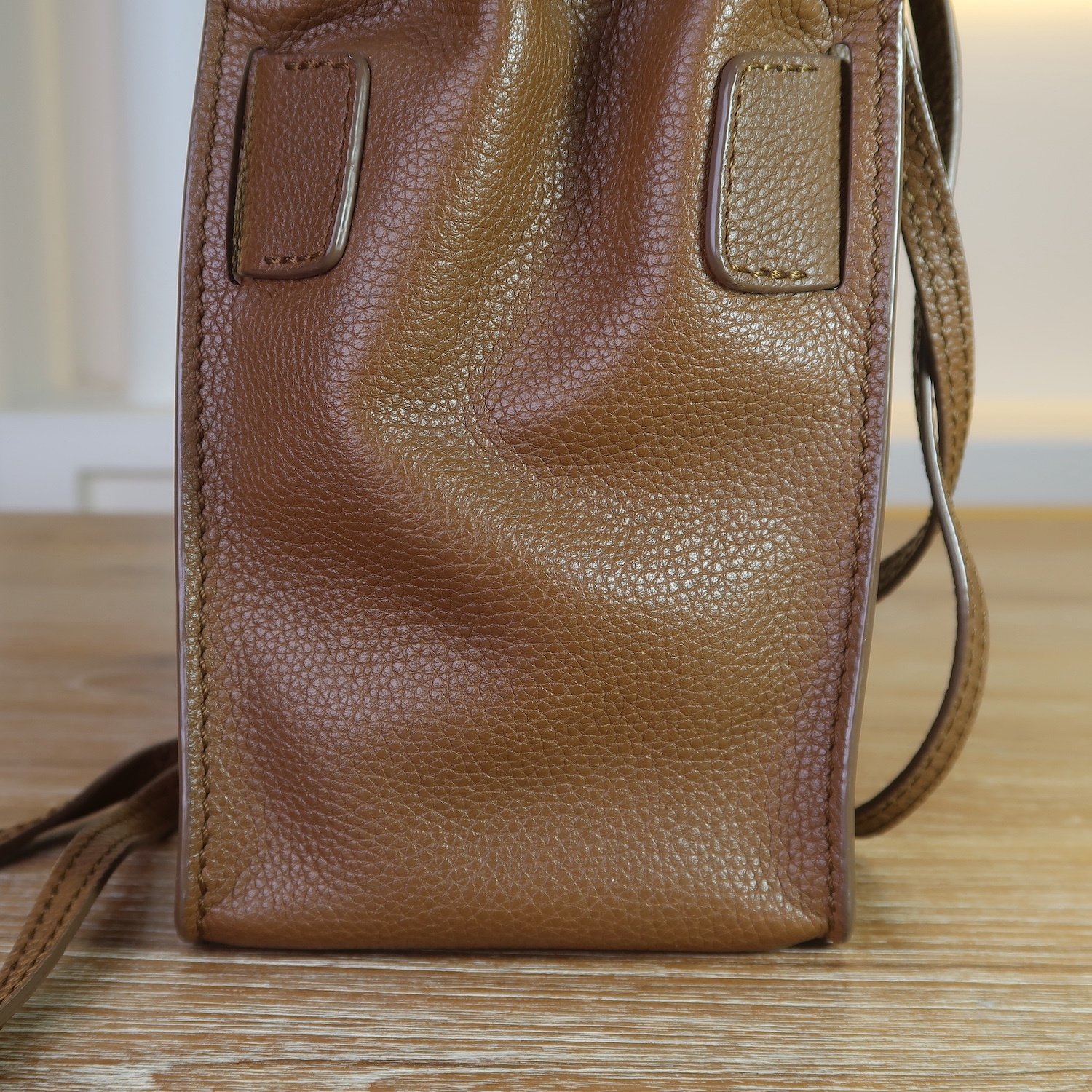 Boyy Brown GrainCalf Leather Soft Scrunchy Phone Bag