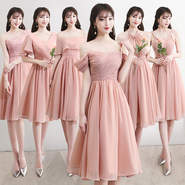ชุดเพื่อนเจ้าสาวสีชมพู ชุดเพื่อนเจ้าสาว ชุดไปงานแต่งงาน