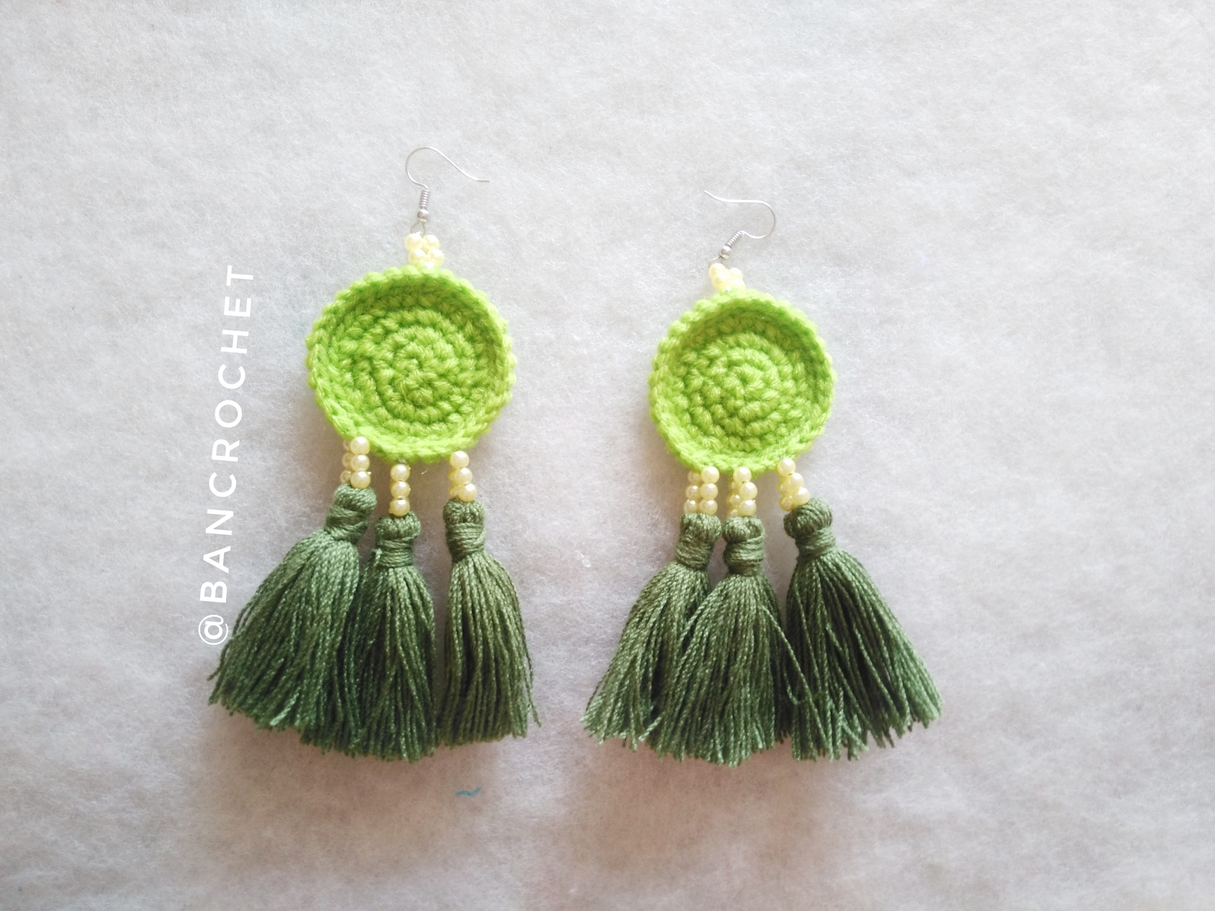 ต่างหูถักโครเชต์ crochet earrings หลากสี 5 นิ้ว