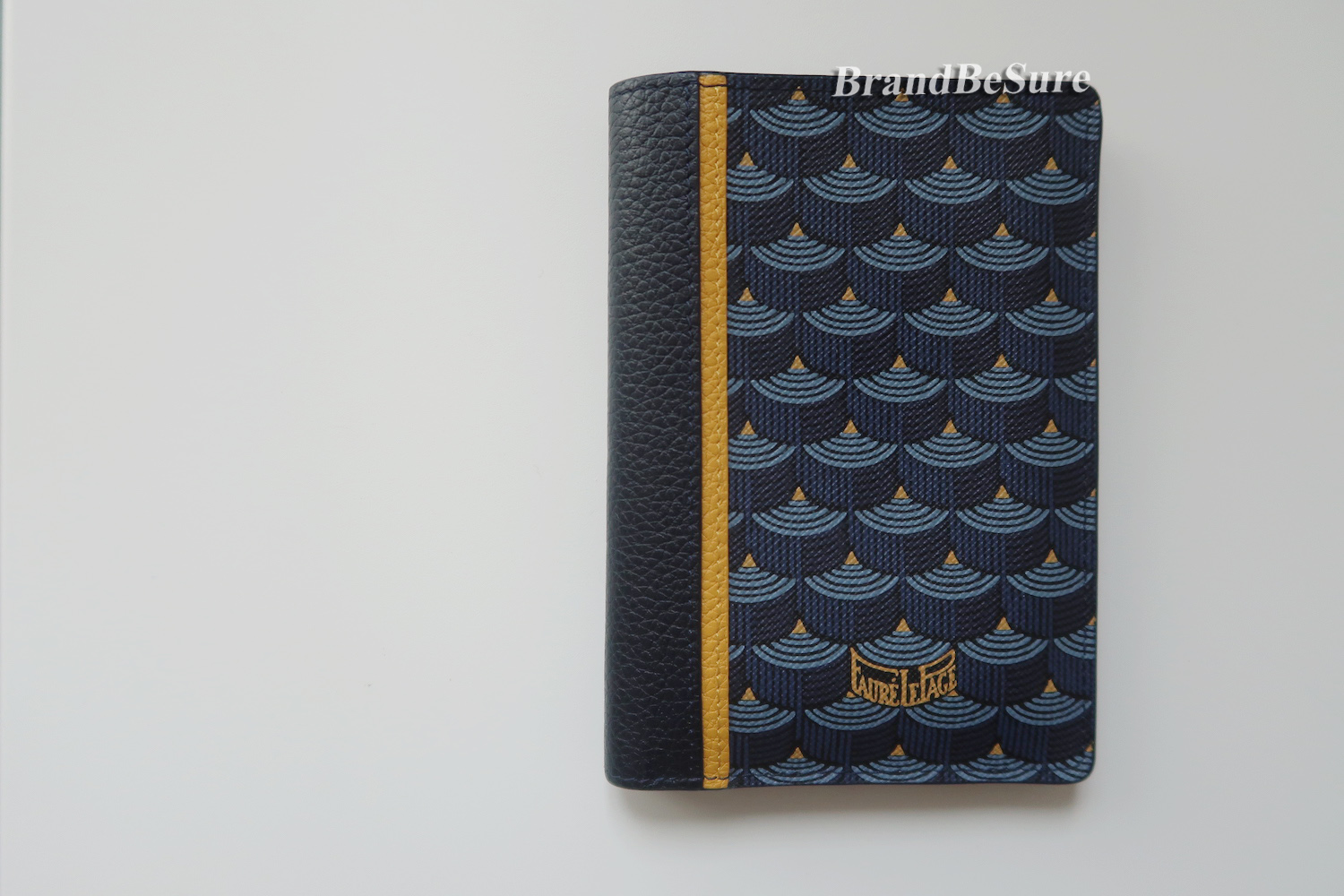 Faure Le Page Navy Blue Monogram Canvas Standard Pocket Wallet