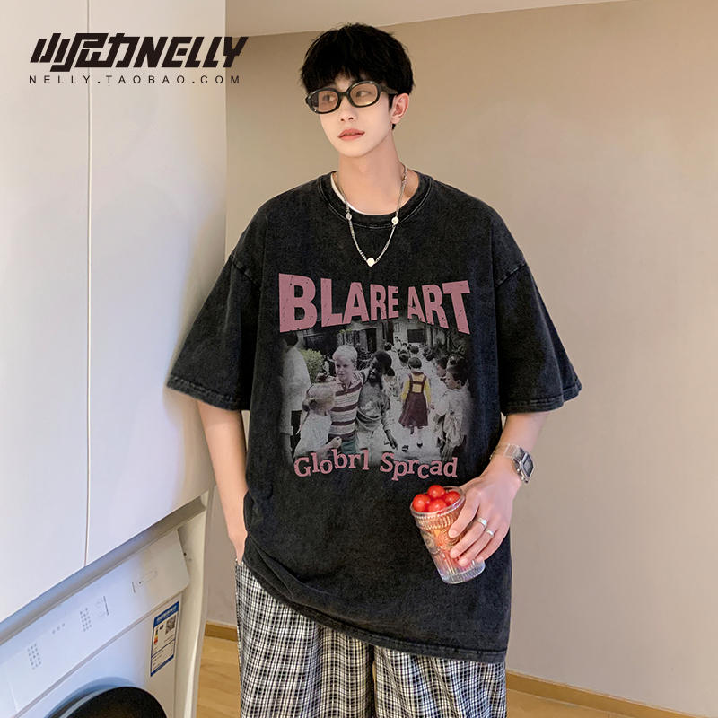 เสื้อยืดคอกลม ผู้ชาย เสื้อยืดผู้ชายเกาหลี เสื้อยืดเกาหลี แบรนด์ NELLY