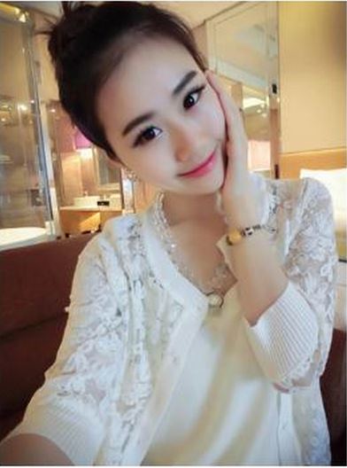 เสื้อคลุมลูกไม้ น่ารัก สีขาว พร้อมส่ง white