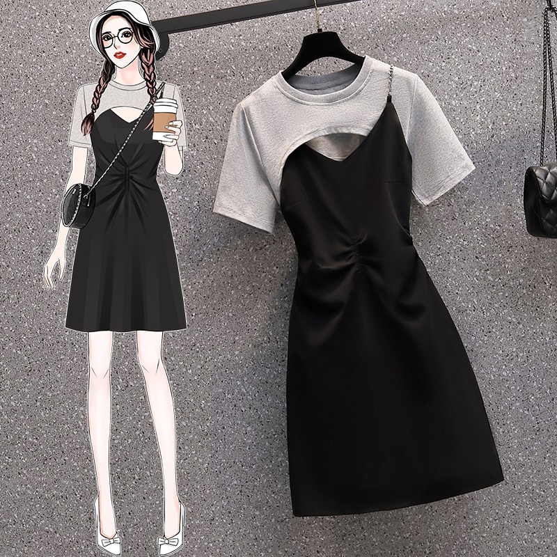 เดรสแขนสั้น มีไซส์ L-4XLอก 38-47 นิ้ว ใส่ได้ทั้งสาวหุ่นดีน่ารักจนถึงสาวอวบพลัสไซส์ จัดส่งฟรี! ทักแชทสั่งซื้อ
