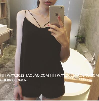 เสื้อสายเดี่ยวสุด sexy แต่งสายโชว์หลัง ผ้าชีฟอง 2 ชั้น