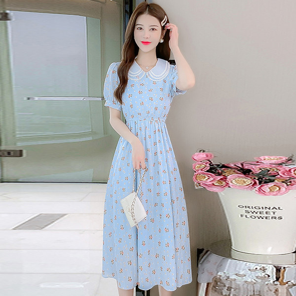เดรสลูกไม้ เดรสชีฟองสวยๆ แขนสั้น By Meiyi women's clothing