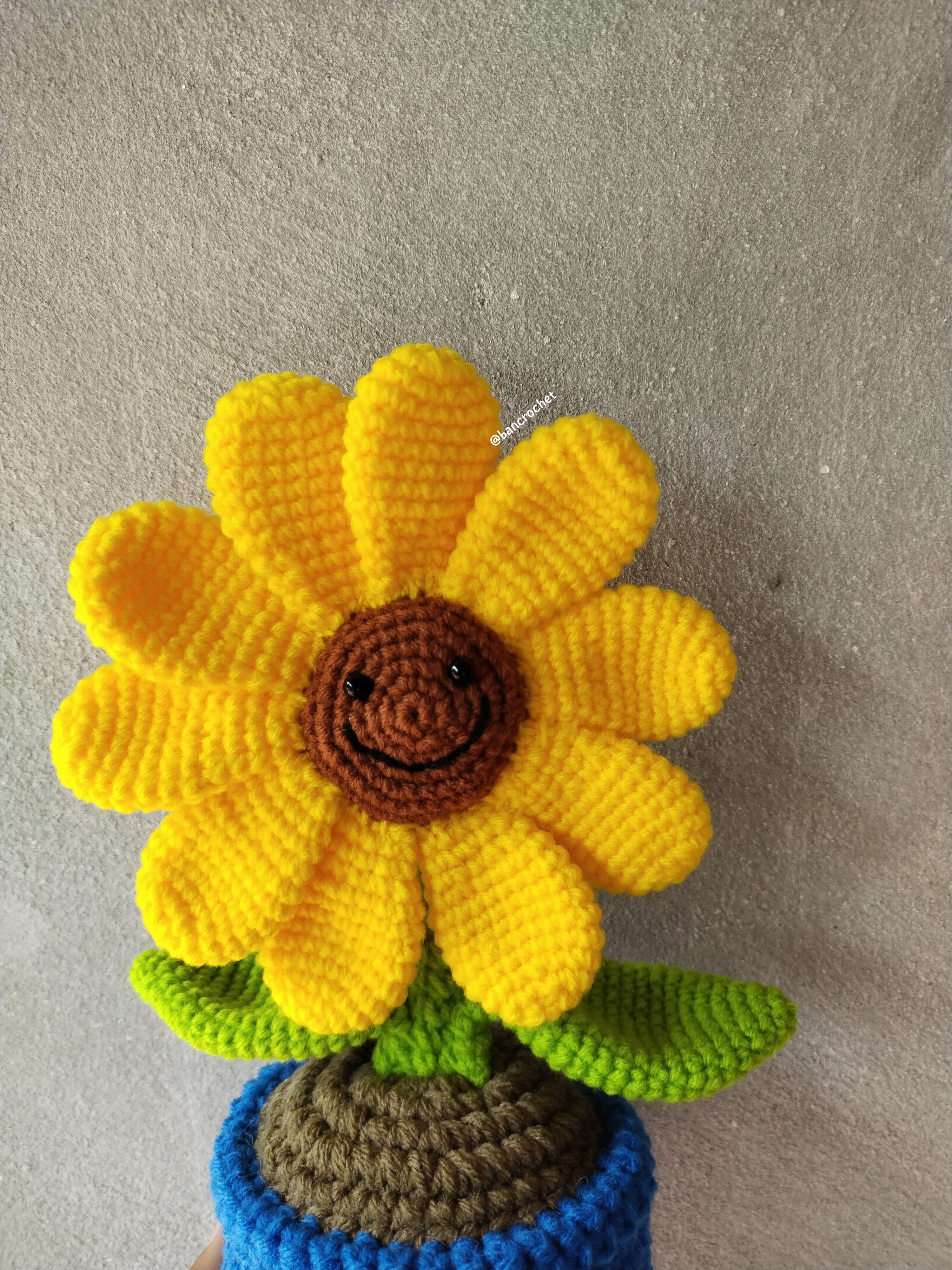 Bancrochet ดอกทานตะวันถักโครเชต์ crochet flower หลากสี 8*5.5