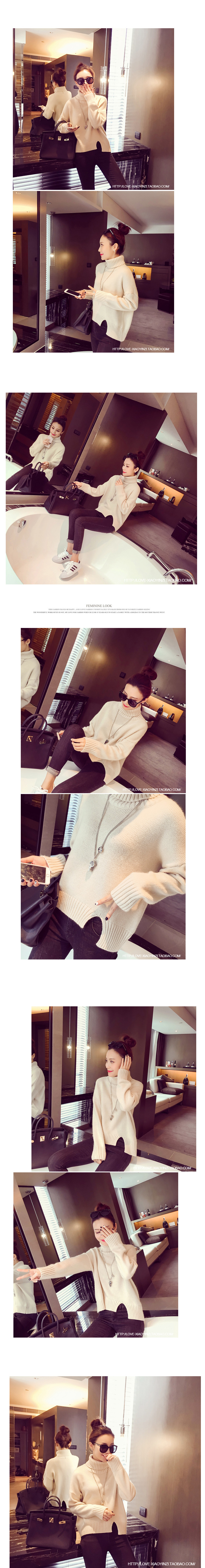 สีครีม : เสื้อไหมพรมกันหนาว คอเต่าพับได้ตามต้องการ ยืดได้เยอะ ทรงเก๋ๆ จะใส่เดี่ยวไหรือใส่โค้ทคลุมก็สวยจ้า