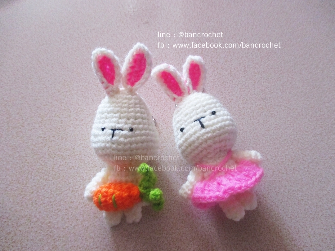 พวงกุญแจกระต่ายคู่รัก สีชมพู