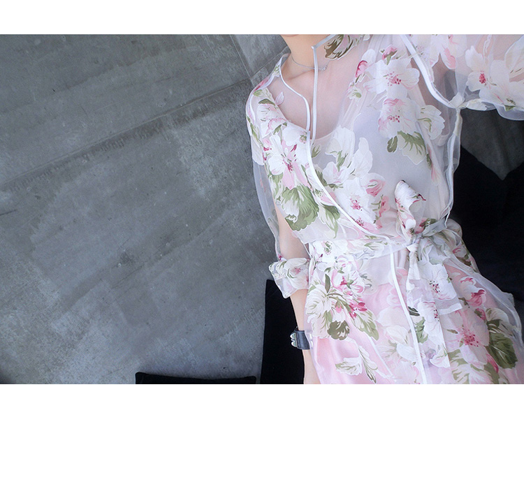 เสื้อคลุม ผ้าแก้ว พร้อมส่ง ลายดอกไม้หวานๆ แบบเก๋ไก๋ไม่เหมือนใคร