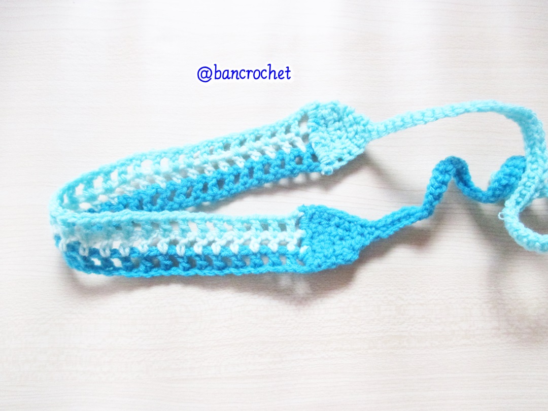 Bancrochet ที่คาดผมถักโครเชต์ สลับสี crochet headband หลากสี 1-1.5*13 inch