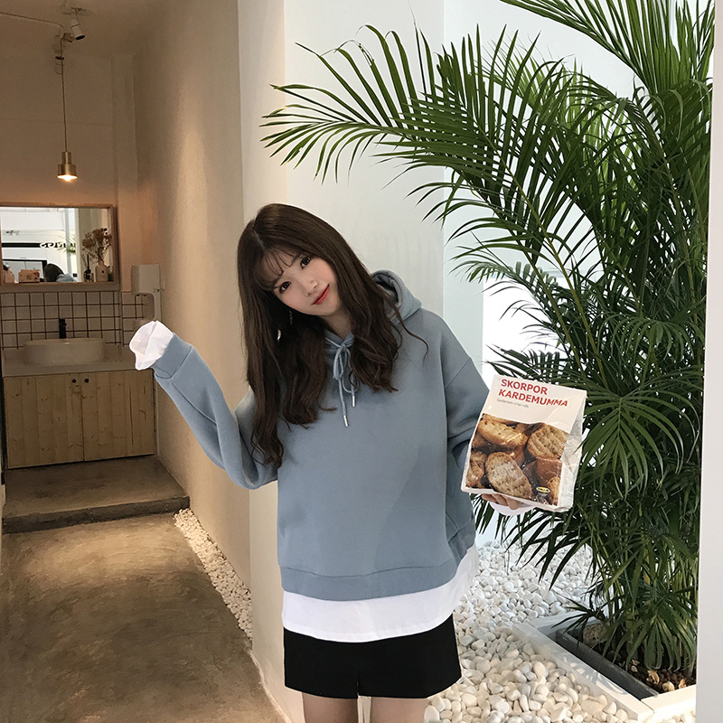 เสื้อกันหนาวแขนยาว แต่งชายเสื้อยืดสีขาวด้านใน ผ้าคอตตอน+สำลีเนื้อนุ่มและอุ่นมากๆ สีโทนหมนๆ กำลังฮิต น่ารักมากค่าาา >< free