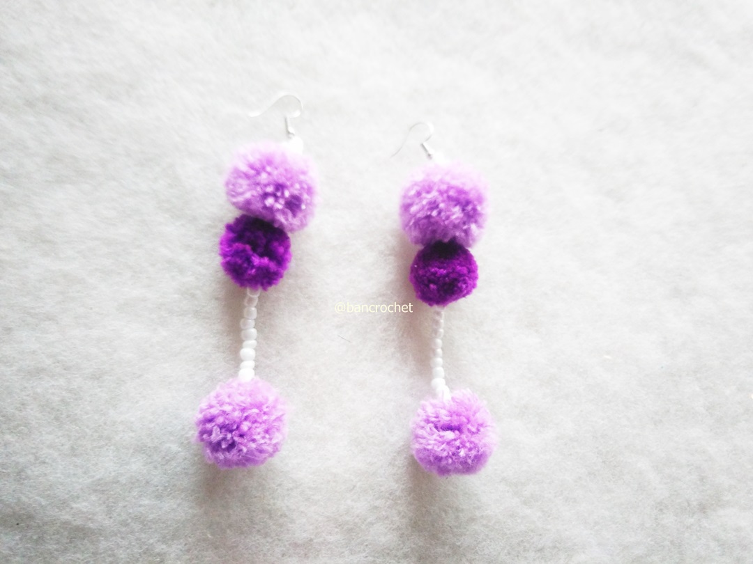 ต่างหูถักโครเชต์ crochet earrings หลากสี 5 นิ้ว