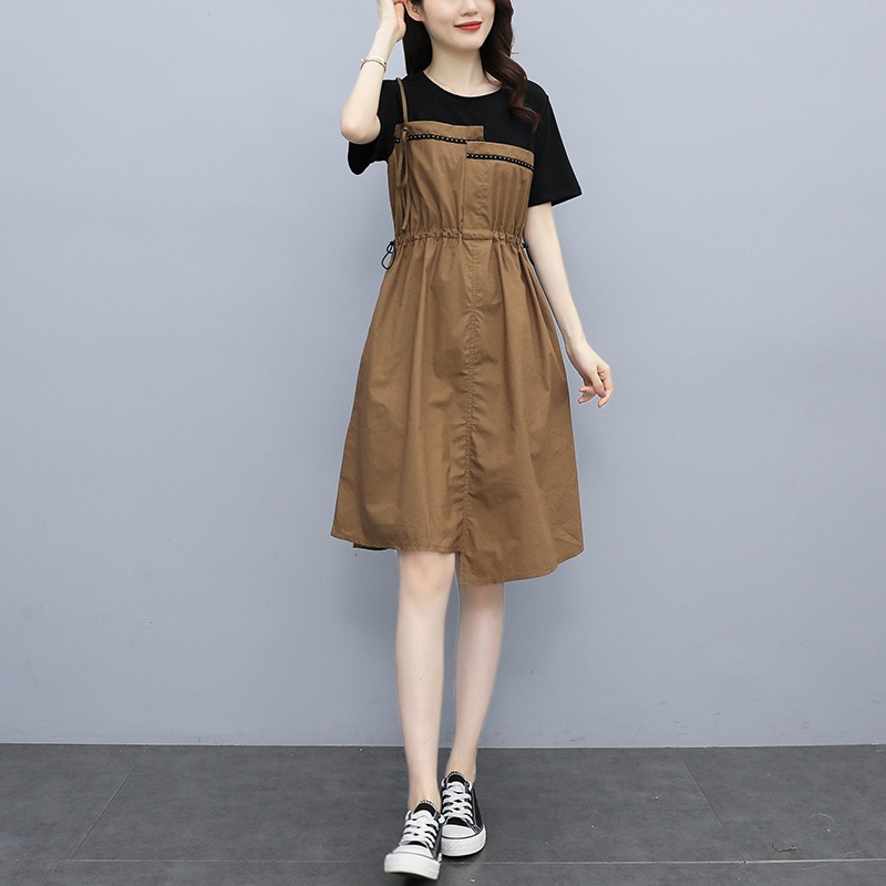 เดรสแขนสั้น มีไซส์ L-5XLอก 38-48 นิ้ว ใส่ได้ทั้งสาวหุ่นดีน่ารักจนถึงสาวอวบพลัสไซส์
