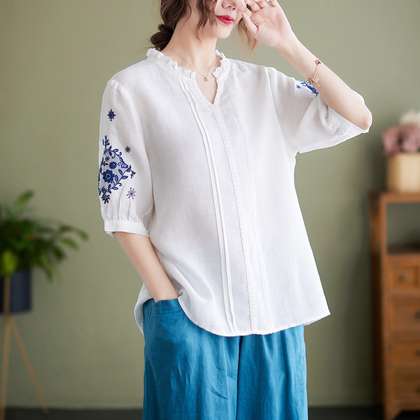 เสื้อลินิน แบบเสื้อสวยๆ เสื้อผ้าฝ้ายลินิน เสื้อเชิ้ตผ้าลินิน BY LININ