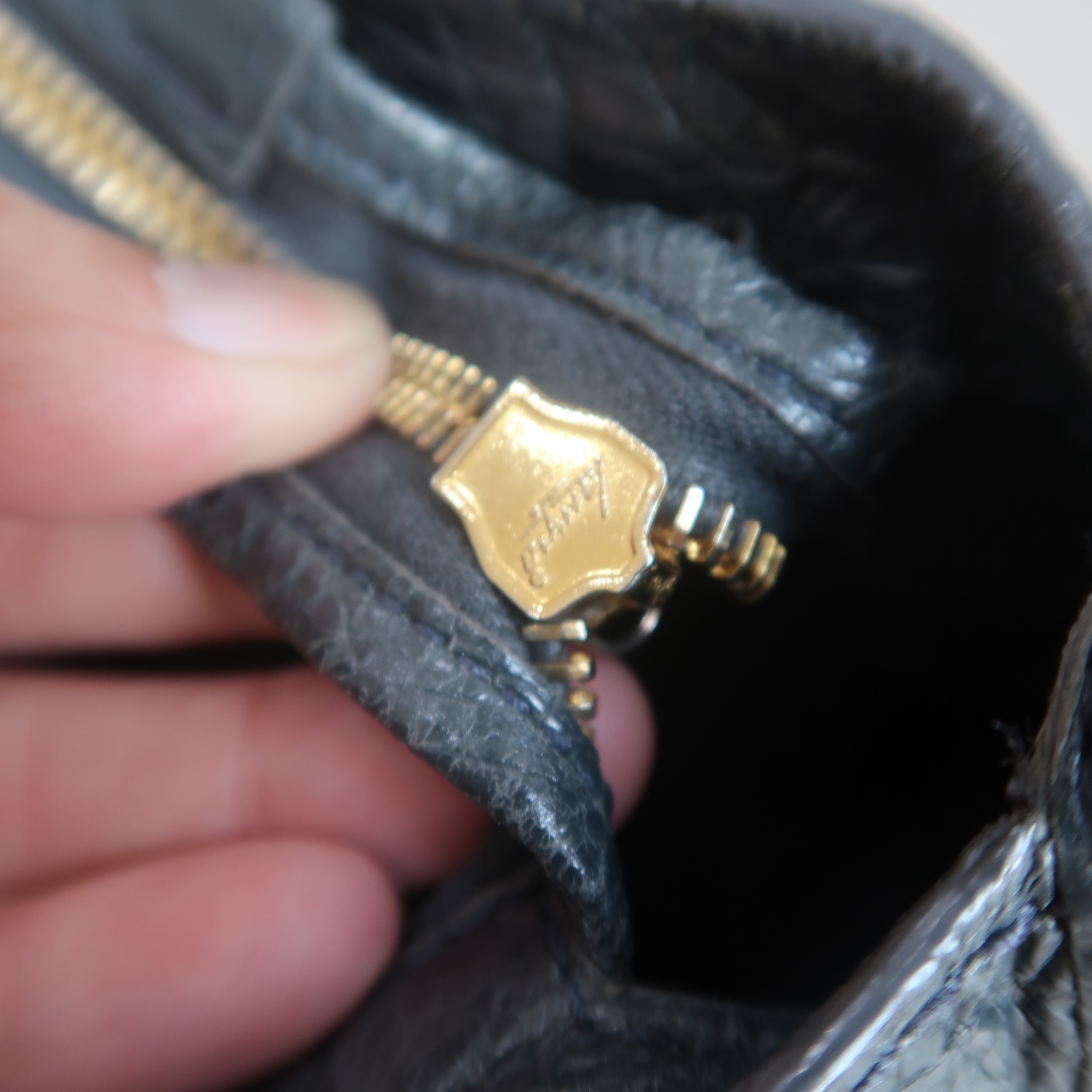 Balenciaga Grey Lambskin Mini City Giant G12 GHW