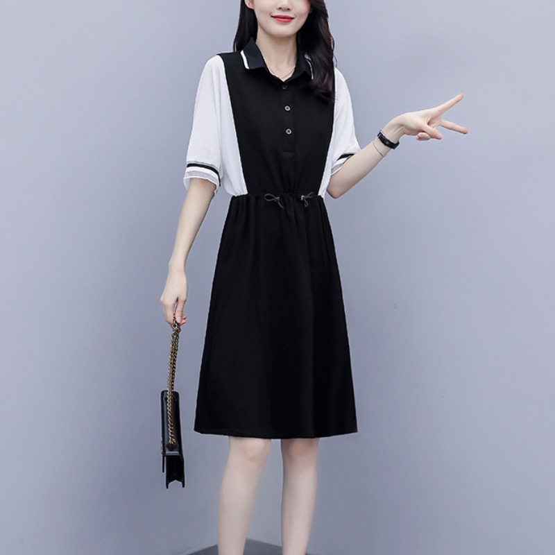 เดรสแขนสั้น มีไซส์ L-4XLอก 38-47 นิ้ว ใส่ได้ทั้งสาวหุ่นดีน่ารักจนถึงสาวอวบพลัสไซส์