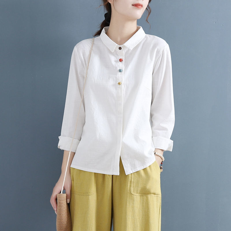 เสื้อลินิน เสื้อผ้าฝ้ายลินิน เสื้อเชิ้ตผ้าลินิน BY Zimo