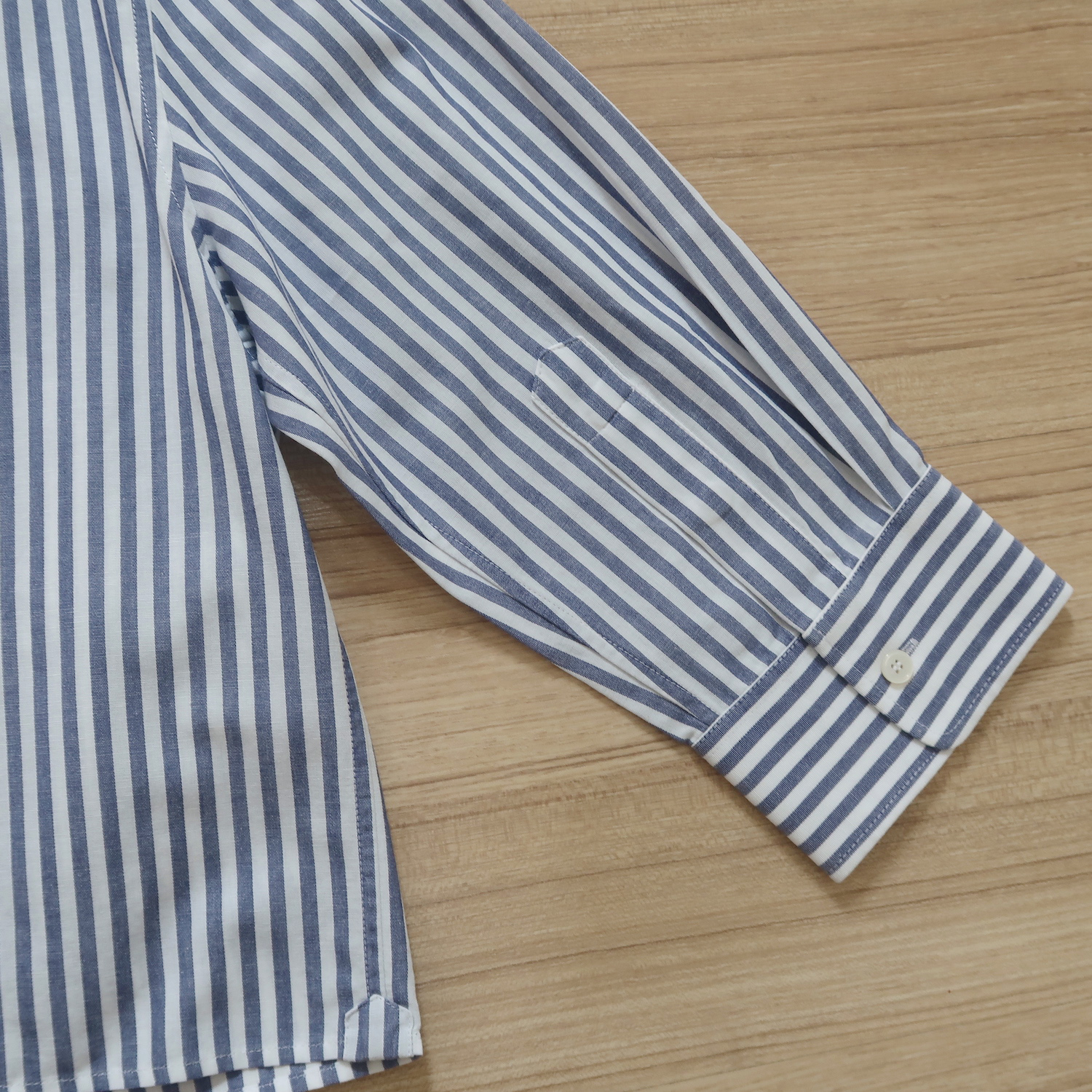 Celine Blue Stripe Crop Shirt