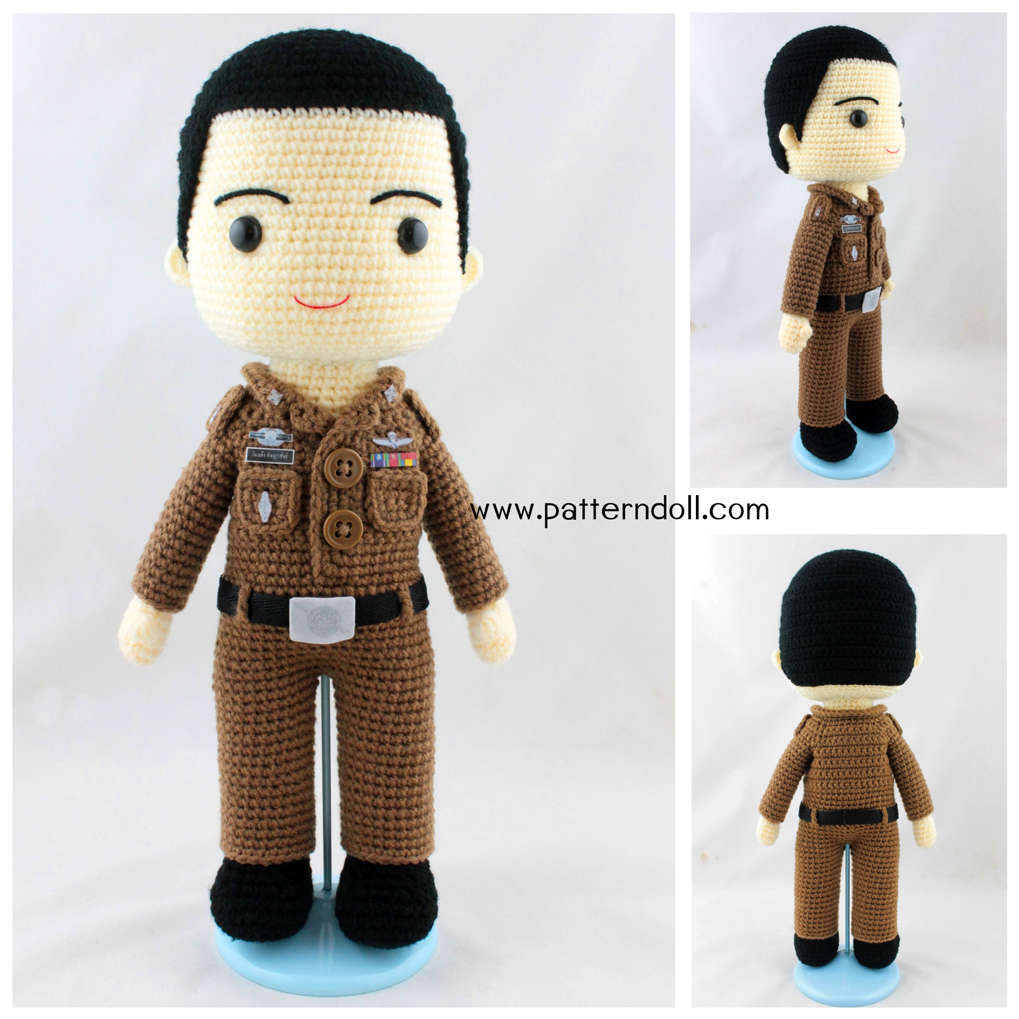 ตุ๊กตาถักชุดตำรวจชาย