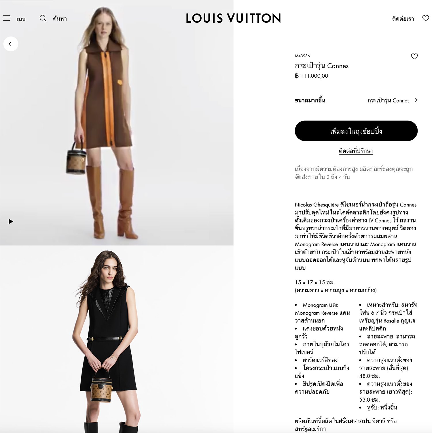 Louis Vuitton Monogram Reverse Cannes