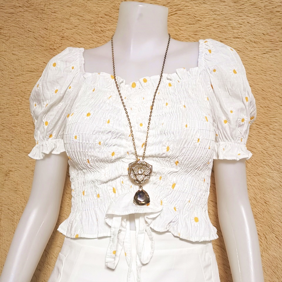 Blouse3892 รวมแบบเสื้อแฟชั่นวัยรุ่น เสื้อครอป เสื้อปาดไหล่ เสื้อสม็อค เสื้อรูดหน้า ผ้าไหมอิตาลี ผ้าชีฟอง งานแฟชั่นประตูน้ำ