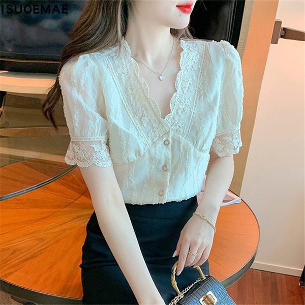 เสื้อลูกไม้ แขนสั้น