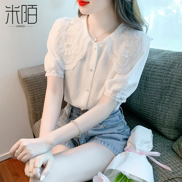 เสื้อลูกไม้ แขนสั้น