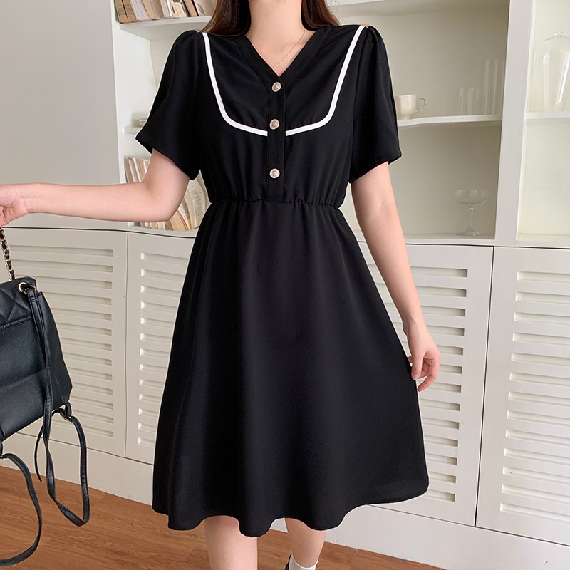 เดรสแขนสั้น มีไซส์ L-4XLอก 38-47 นิ้ว ใส่ได้ทั้งสาวหุ่นดีน่ารักจนถึงสาวอวบพลัสไซส์ จัดส่งฟรี! ทักแชทสั่งซื้อ