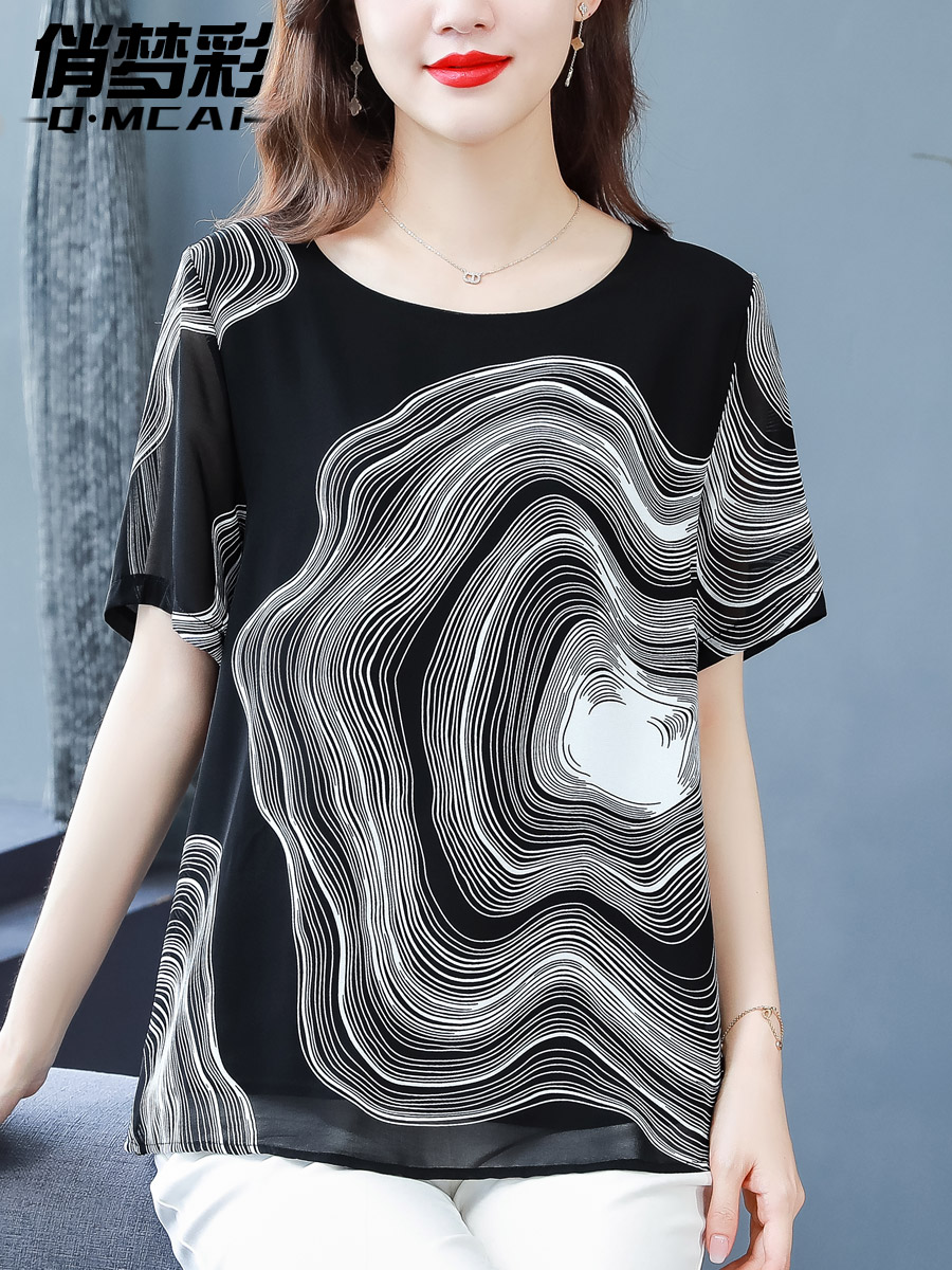 เสื้อชีฟอง เสื้อแฟชั่นสุภาพสตรีวัยผู้ใหญ่ มีไซต์ อก34นิ้ว-43นิ้ว