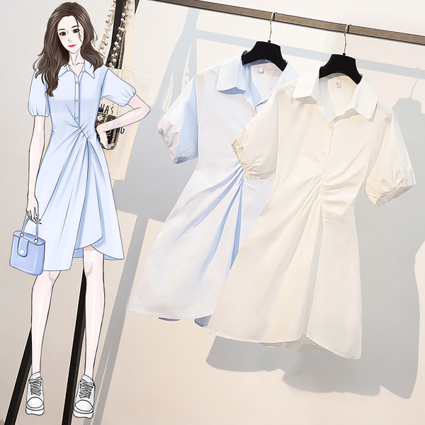 เดรสคนอ้วน เดรสสาวอวบ ชุดเดรสคนอ้วนวัยรุ่นแขนสั้น BY PLUS SIZE Girl