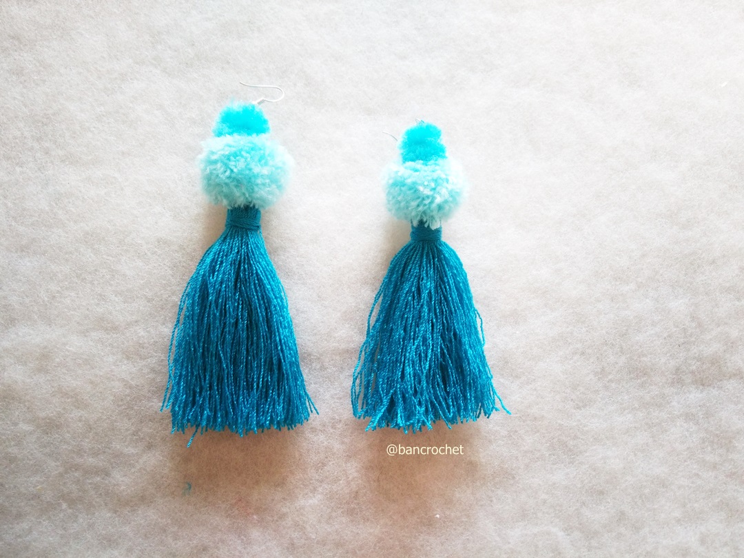 ต่างหูถักโครเชต์ crochet earrings หลากสี 5 นิ้ว