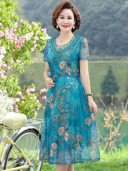 เดรสวัยผู้ใหญ่40-60ปี เดรสคุณแม่ ชุดเดรสทำงานวัยผู้ใหญ่ แบรนด์ MAMA DRESS