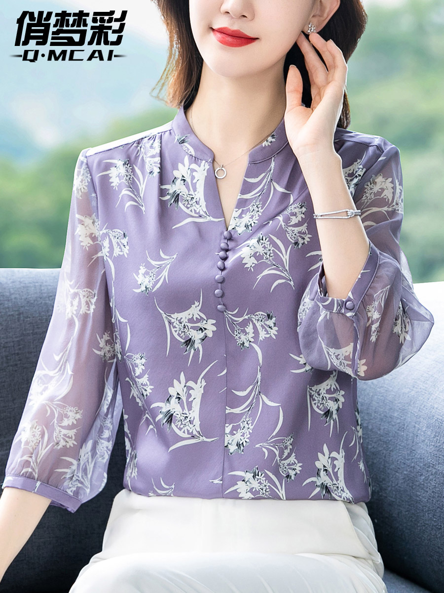 เสื้อชีฟอง เสื้อแฟชั่นสุภาพสตรีวัยผู้ใหญ่ มีไซต์ อก34นิ้ว-43นิ้ว