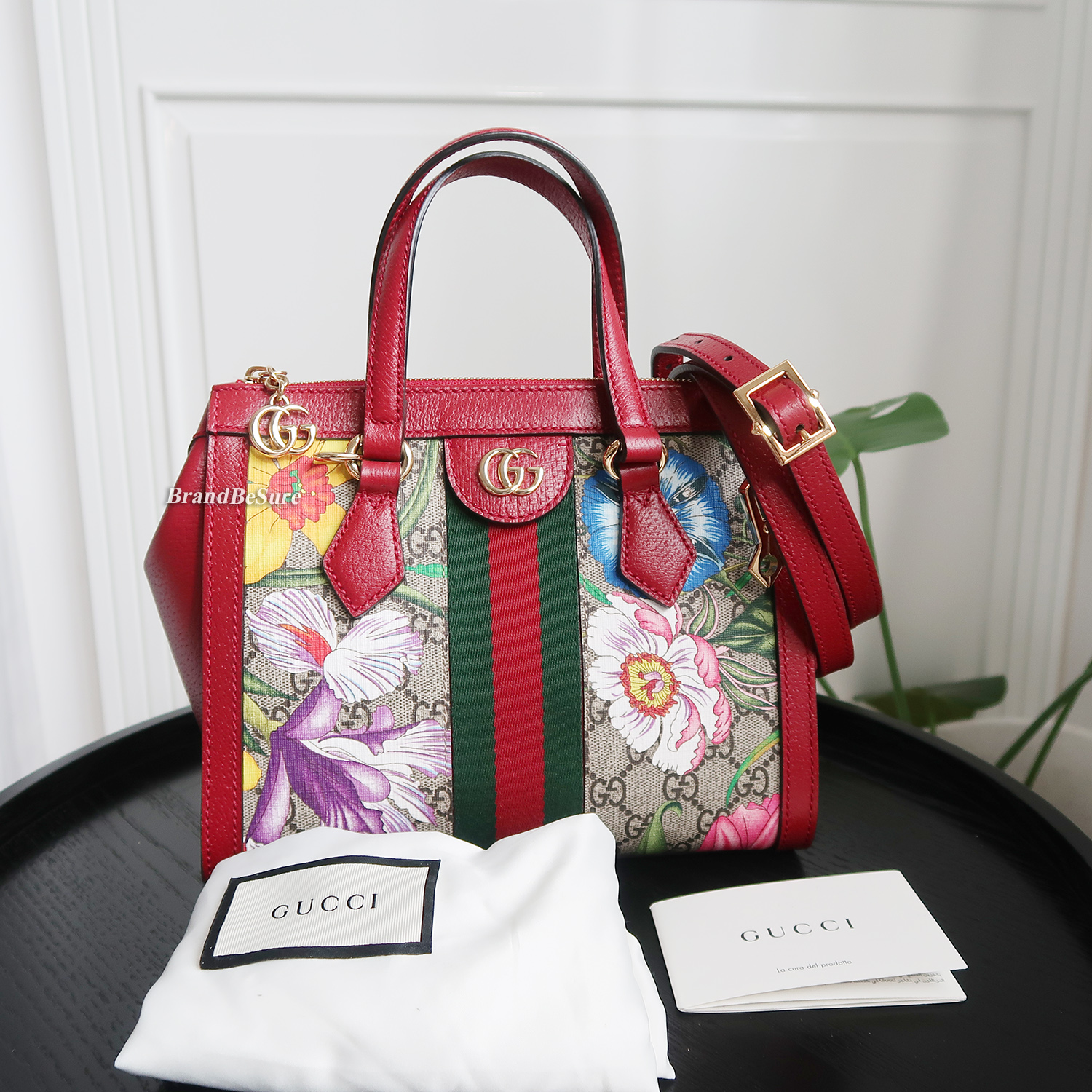Gucci Red GG Flora Ophidia Small Tote