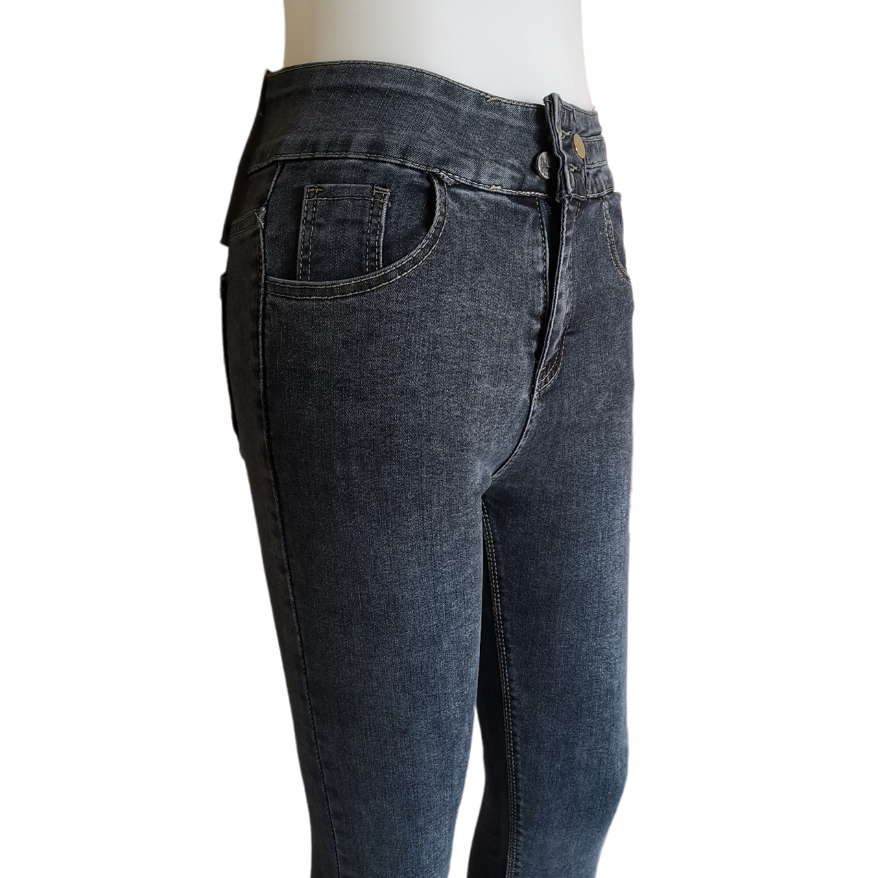 Jeans335 กางเกงยีนส์ขายาวทรงเดฟสีดำเอวสูง ผ้ายีนส์แท้ยีนส์ฟอกยืดนิ่ม แฟชั่นนำเข้าเกรดพรีเมียม ผ้านุ่มน่าใส่ทรงสวยงานดี แมทช์กับอะไรก็เข้า