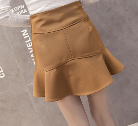 กระโปรงใส่เที่ยว ใส่เรียน กระโปรงใส่ทำงาน กระโปรงสัั้น ทรงหางปลา ตกแต่งซิปหน้า แฟชั่นดีไซน์ แบบ เก๋ ๆ 242391