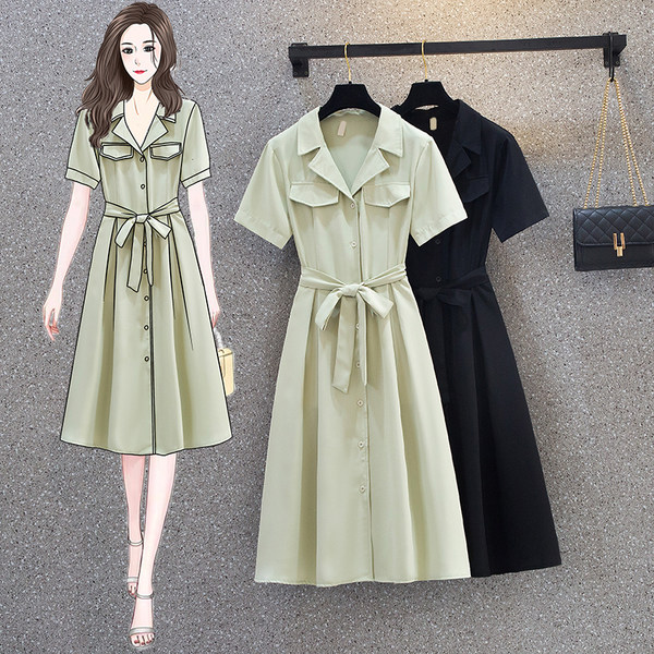 เดรสคนอ้วน เดรสสาวอวบ ชุดเดรสคนอ้วนวัยรุ่น BY PLUS SIZE Girl